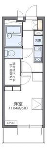 レオパレス瓦町 1Kの間取り