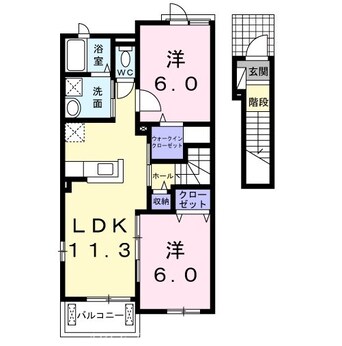 間取図 オーブ下田井Ｂ