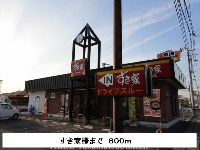 すき家(その他飲食（ファミレスなど）)まで800m エムズヴィラ