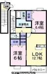 予讃線・内子線/観音寺駅 徒歩13分 2階 築23年 2LDKの間取り