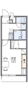 レオパレスＨａｂｉｔａｃｉｏｎ　Ｈａｙａｓｈｉ 1Kの間取り