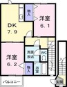 高松琴平電気鉄道<ことでん琴平線>/一宮駅 徒歩10分 2階 築23年 2DKの間取り