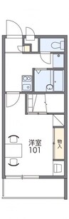 レオパレスクレール勝賀 1Kの間取り