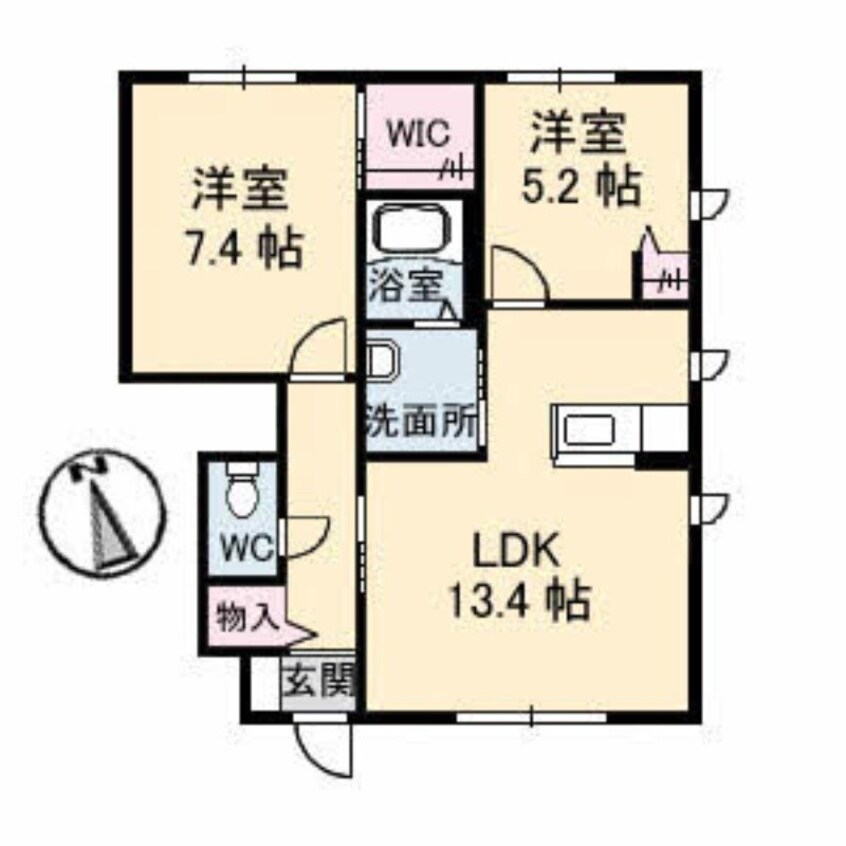 間取図 リベラ寺井Ⅱ　B棟