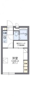 レオパレスｐｉｎｅ　ｃｒｅｓｔ 1Kの間取り