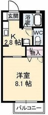 高松琴平電気鉄道<ことでん琴平線>/空港通り駅 徒歩18分 2階 築22年 1Kの間取り