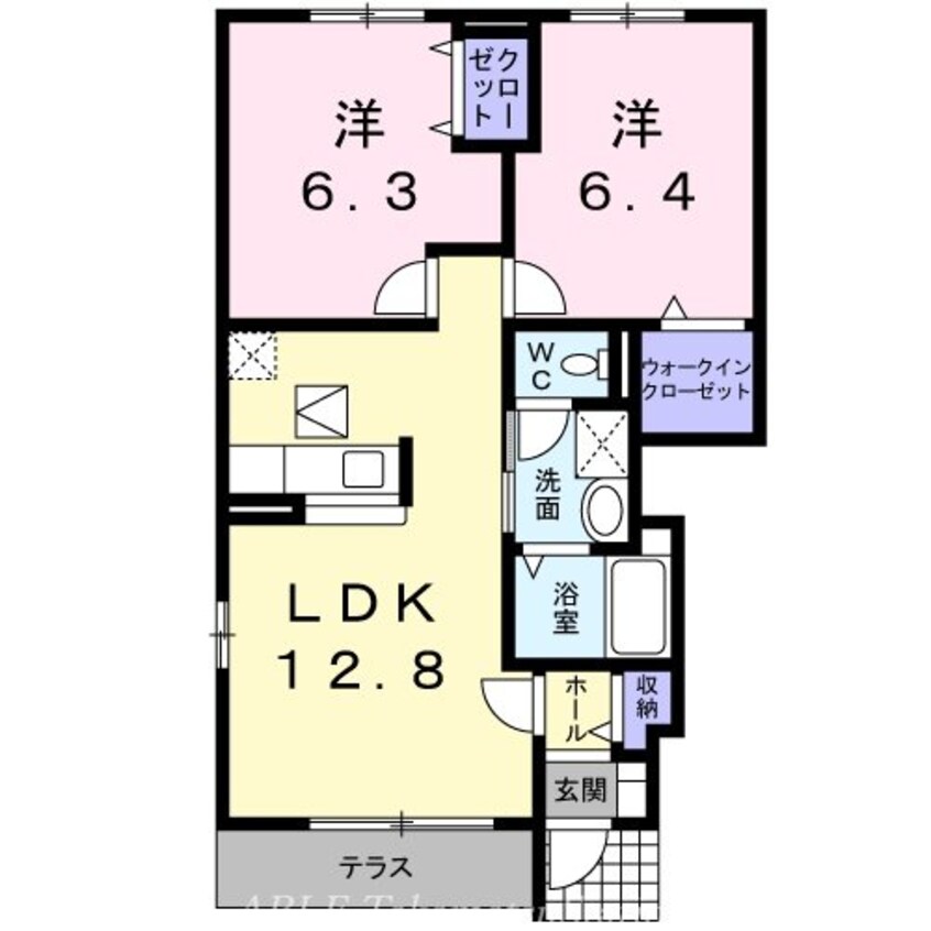 間取図 スワン　ＫＩＴＡＭＵＲＡ　Ｃ