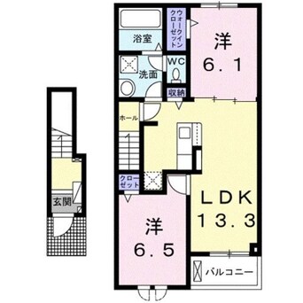 間取図 ベルエア木太Ｂ