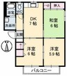 高徳線/高松駅 バス:38分:停歩10分 1階 築24年 3DKの間取り