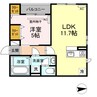 アンベリール 1LDKの間取り