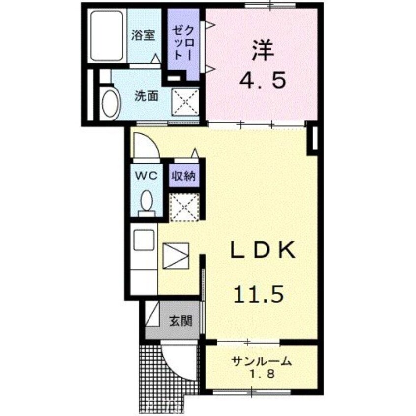 間取図 クラール木太リゾンネＡ