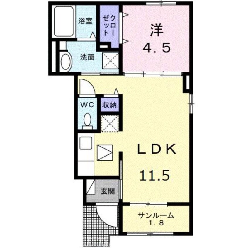 間取図 クラール木太リゾンネＡ