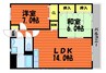 ローザ・クオーレⅠ 2LDKの間取り