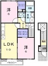 予讃線・内子線/鬼無駅 徒歩28分 2階 築16年 2LDKの間取り