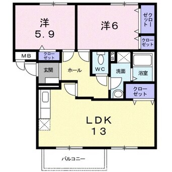 間取図 ニューエルディム小山Ａ