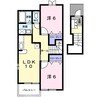 高徳線/屋島駅 徒歩15分 2階 築19年 2LDKの間取り