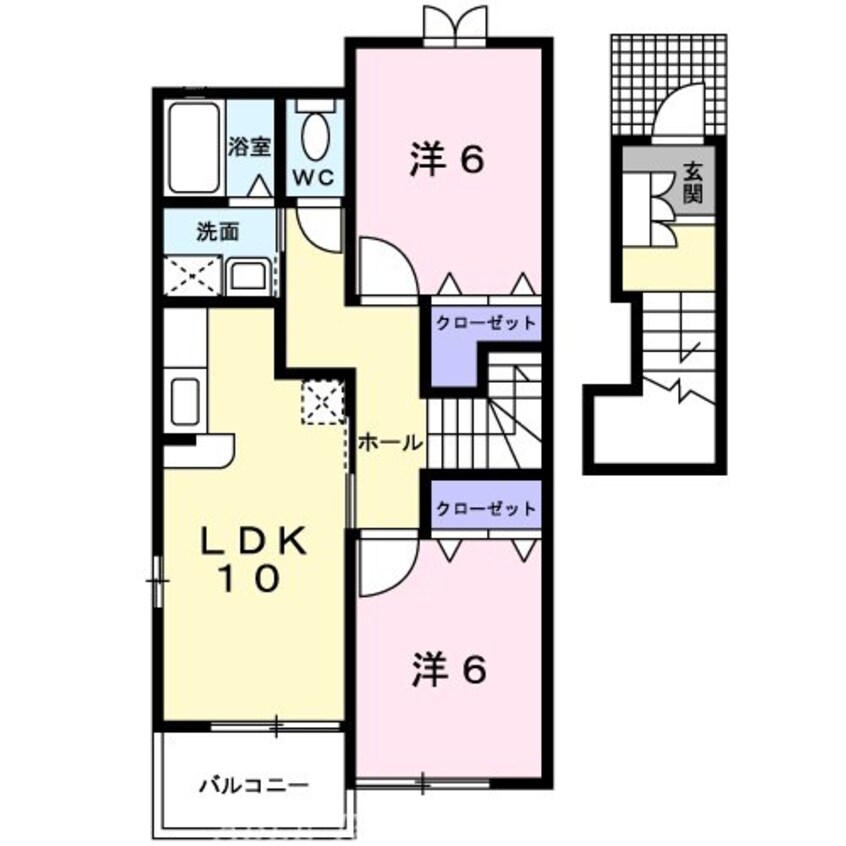 間取図 ラッキー　Ｂ