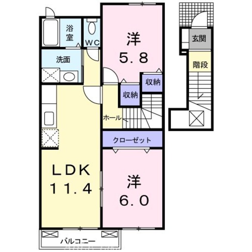 間取図 クローバー　ポンドＢ