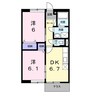 高徳線/古高松南駅 徒歩8分 1階 築28年 2DKの間取り