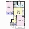 リーヴメゾン北館　Ｂ 2DKの間取り