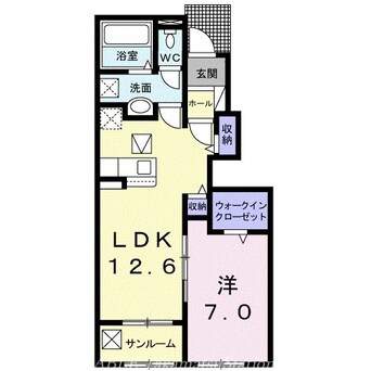 間取図 クラール綾川Ｄ