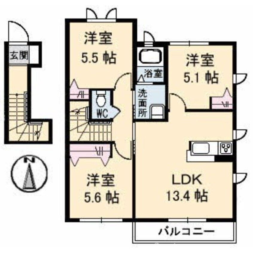 間取図 コンフォールⅡ　Ｄ棟