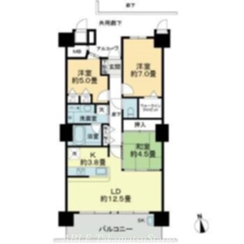 間取図 高松琴平電気鉄道<ことでん琴平線>/瓦町駅 徒歩5分 5階 築12年