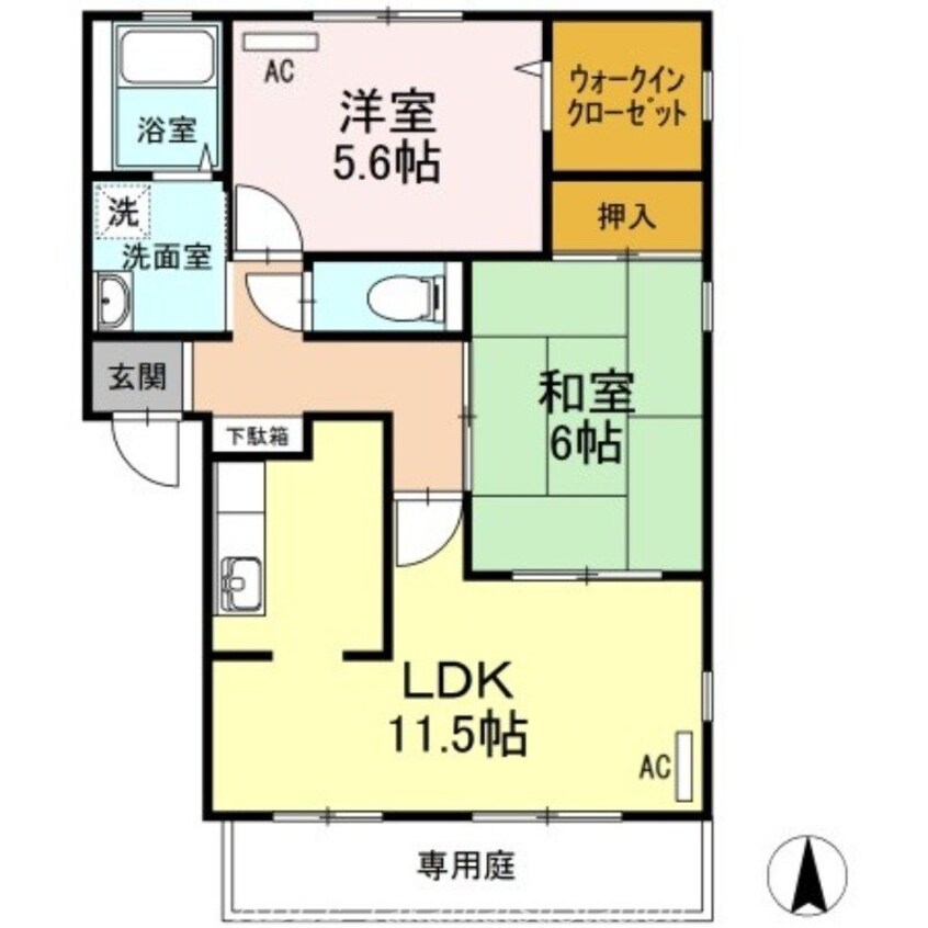 間取図 パインズコート新居　Ｄ棟