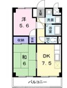 予讃線・内子線/端岡駅 徒歩5分 2階 築28年 2DKの間取り