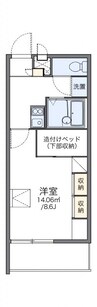 レオパレスＣａｒｔｉｅｒ勅使Ｋ 1Kの間取り