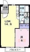 ニューシティ　Ｓ・Ｋ 1LDKの間取り