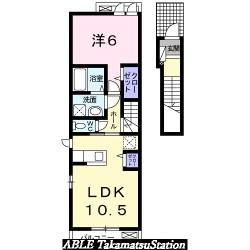 間取図 ミルト仏生山Ｂ