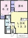 高松琴平電気鉄道<ことでん琴平線>/空港通り駅 徒歩26分 1階 築21年 2LDKの間取り