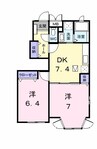 高徳線/屋島駅 徒歩15分 1階 築19年 2DKの間取り