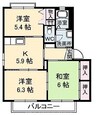 高松琴平電気鉄道<ことでん長尾線>/林道駅 徒歩15分 2階 築23年 3Kの間取り