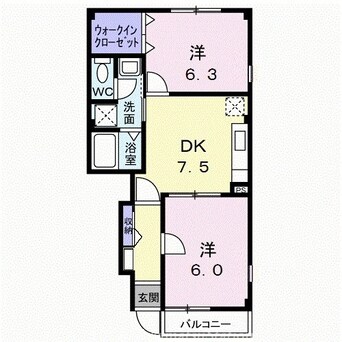 間取図 サンライズｋ３　Ａ