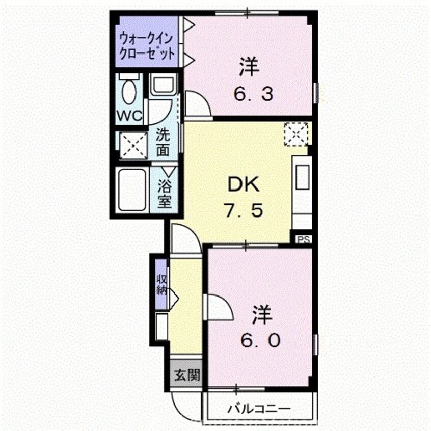 間取図 サンライズｋ３　Ａ