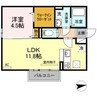 メゾンシャルム春日 1LDKの間取り