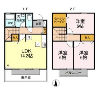 間取図 ウィルコート・伏石　B棟