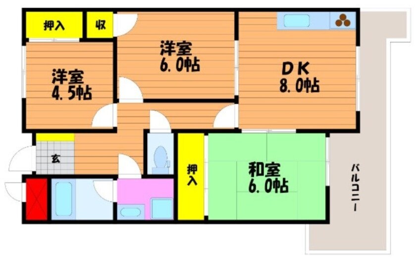 間取図 ベルメール香西