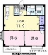 エルディム北山 2LDKの間取り