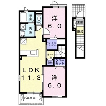 間取図 サンテクラージュ木太町Ｂ