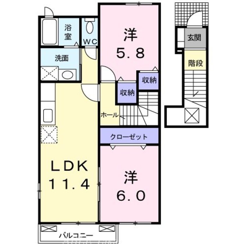 間取図 クローバー　ポンドＣ