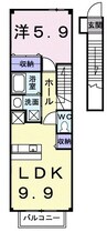 高松琴平電気鉄道<ことでん琴平線>/太田駅 徒歩22分 2階 築19年 1LDKの間取り