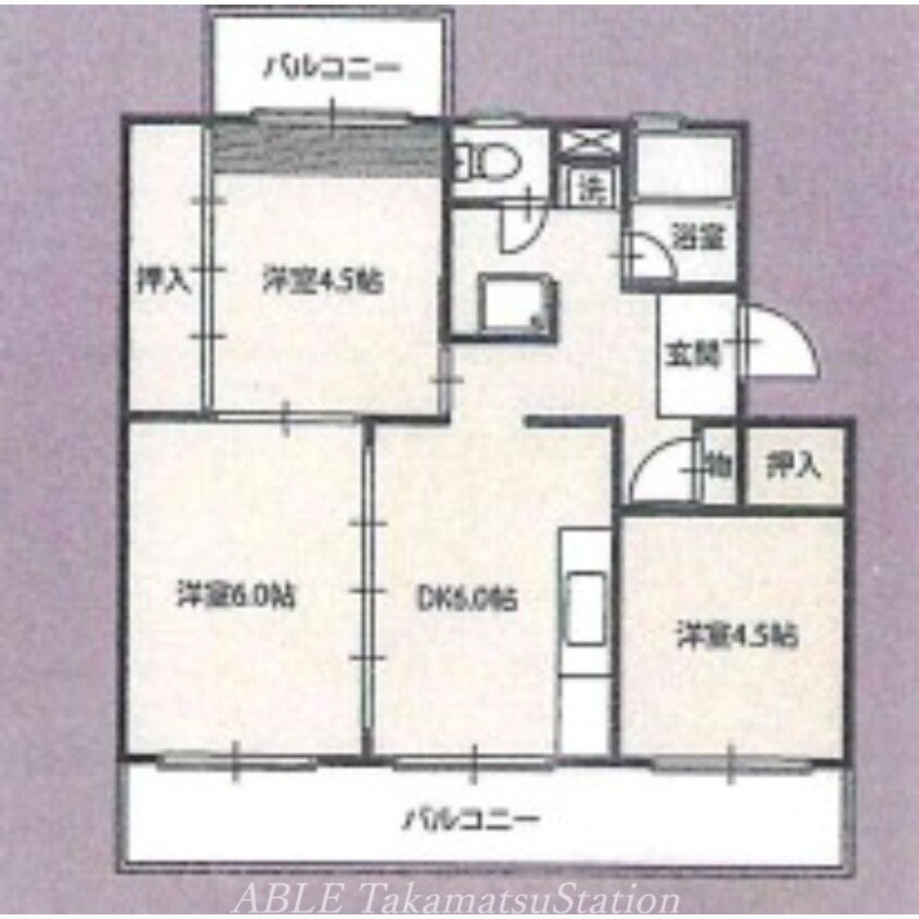 間取図 ヴィラナリー屋島4号棟