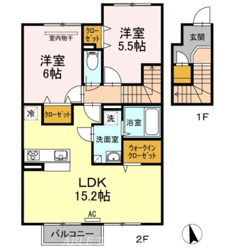 間取図 プティ　ボヌール　Ｂ棟