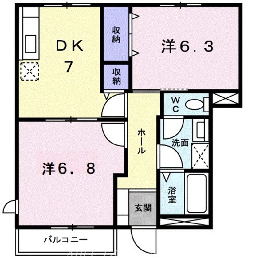 間取図 まっちゃハウス　Ⅱ　Ｄ