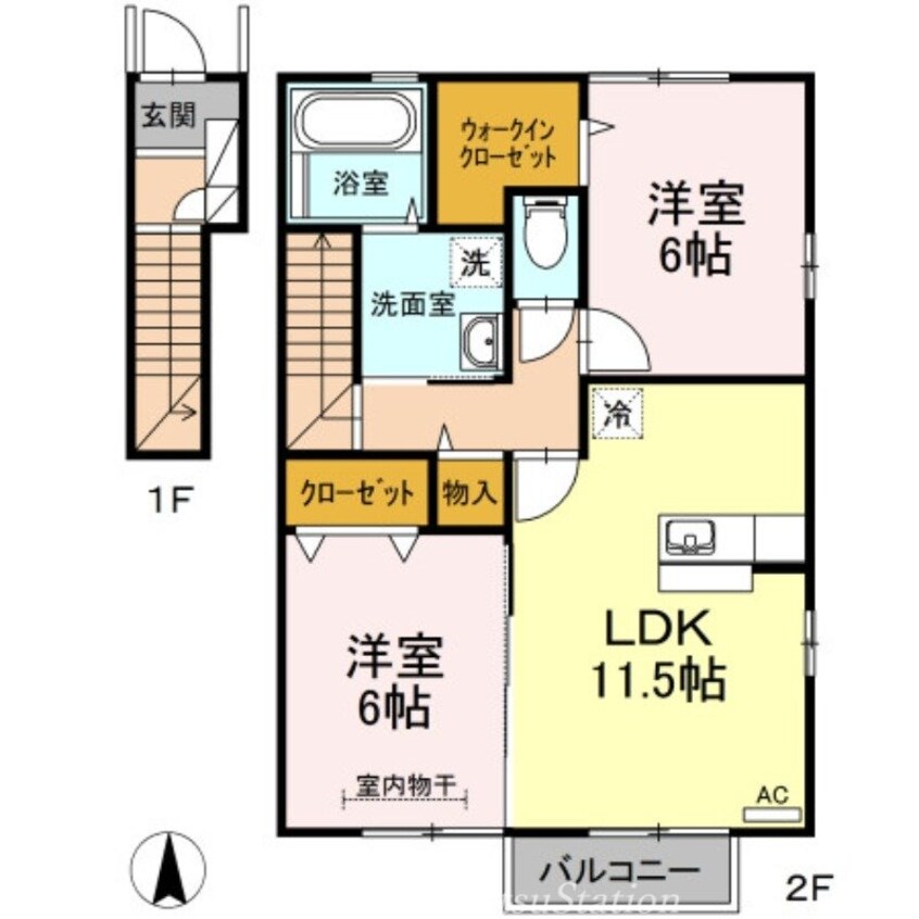 間取図 プリムローズ　Ａ棟