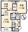 グランマスト太田　Ａ棟 2LDKの間取り