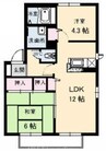 リベラ太田　Ｂ棟 2LDKの間取り